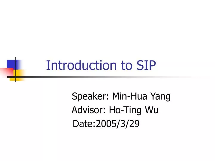 introduction to sip