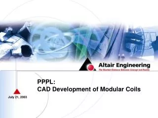 PPPL: CAD Development of Modular Coils
