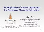An Application-Oriented Approach for Computer Security Education - slide 1