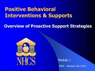 Positive Behavioral Interventions &amp; Supports