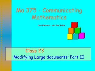 Ma 375 - Communicating Mathematics