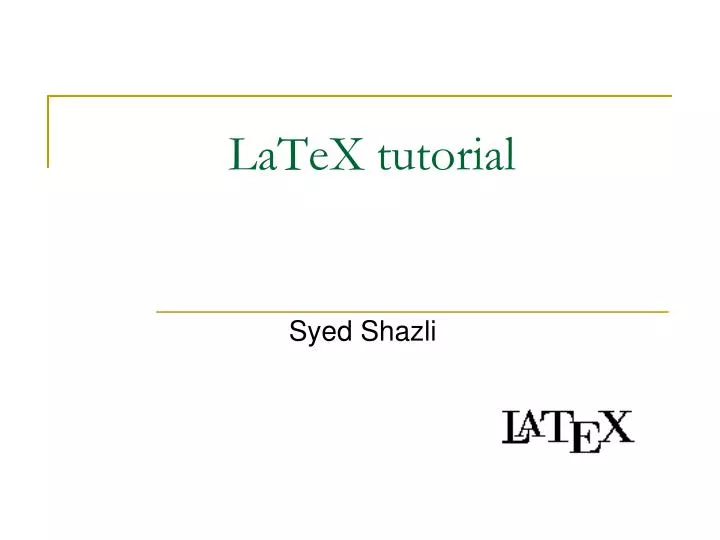 latex tutorial