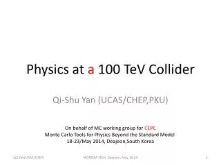 Physics at a 100 TeV Collider
