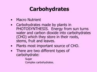 Carbohydrates