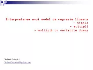interpretarea unui model de regresie linear e simpla multipl multipl cu variabile dummy