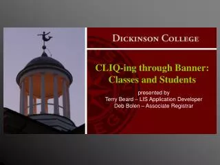 CLIQ-ing through Banner: Classes and Students
