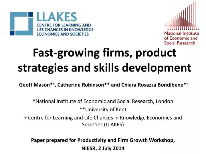 fast growing firms product strategies and skills development