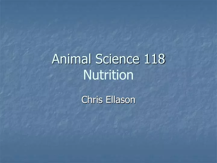 animal science 118 nutrition