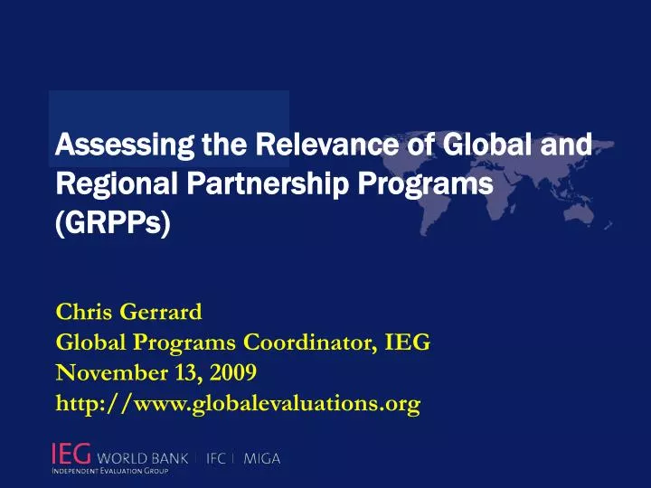 assessing the relevance of global and regional partnership programs grpps