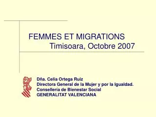 femmes et migrations timisoara octobre 2007