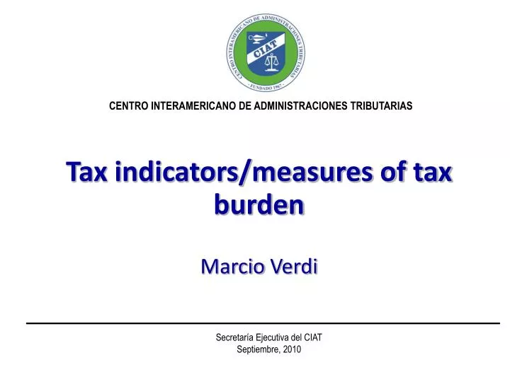 tax indicators measures of tax burden marcio verdi