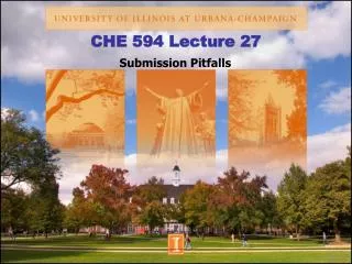 CHE 594 Lecture 27