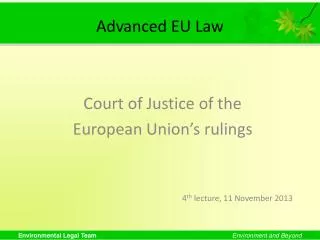 Advanced EU Law