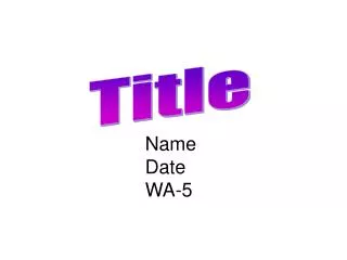 Name Date WA-5