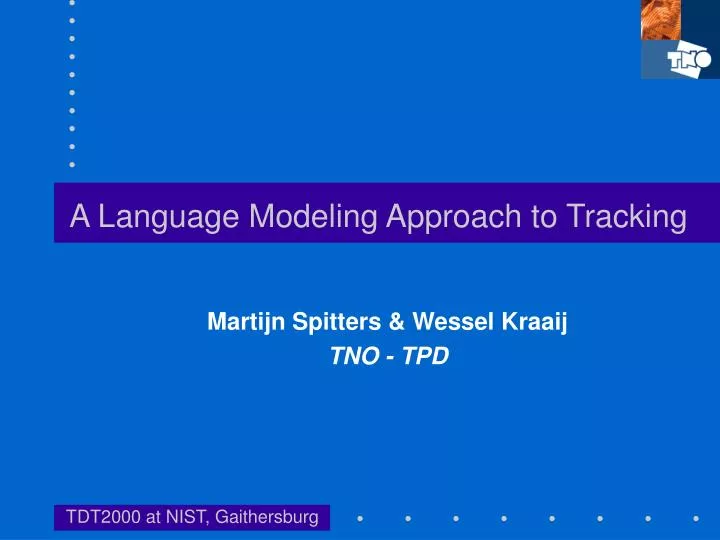 a language modeling approach to tracking