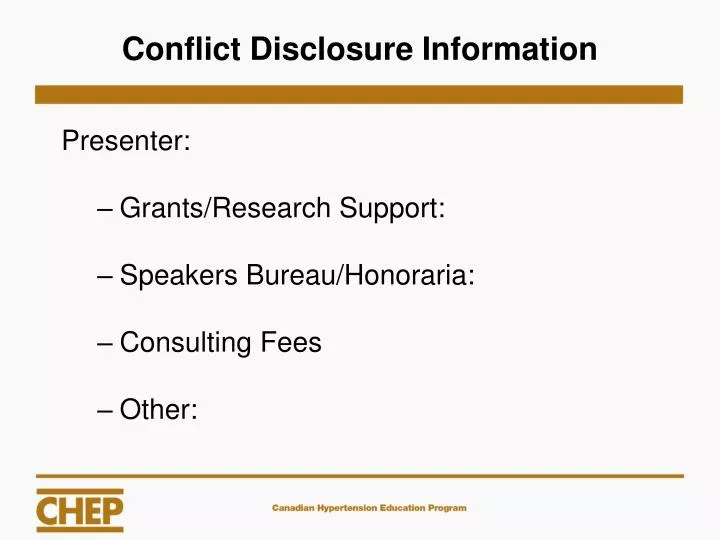 conflict disclosure information