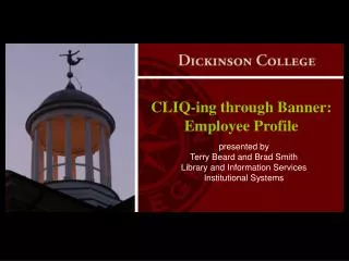 CLIQ-ing through Banner: Employee Profile