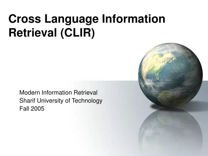 cross language information retrieval clir
