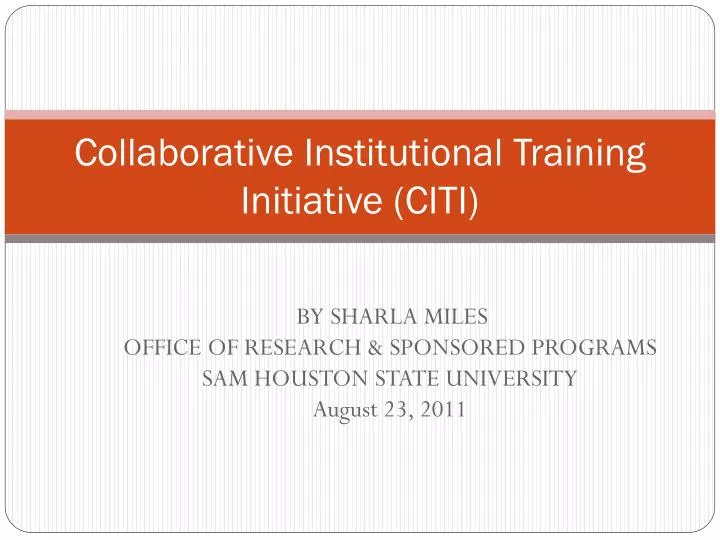 collaborative institutional training initiative citi