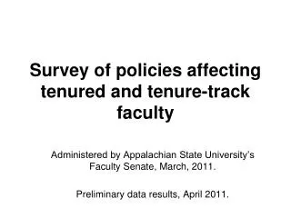 Survey of policies affecting tenured and tenure-track faculty