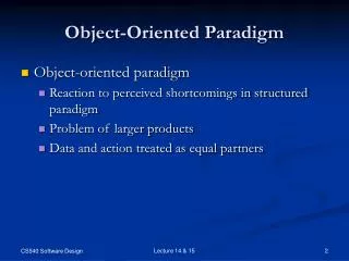 Object-Oriented Paradigm