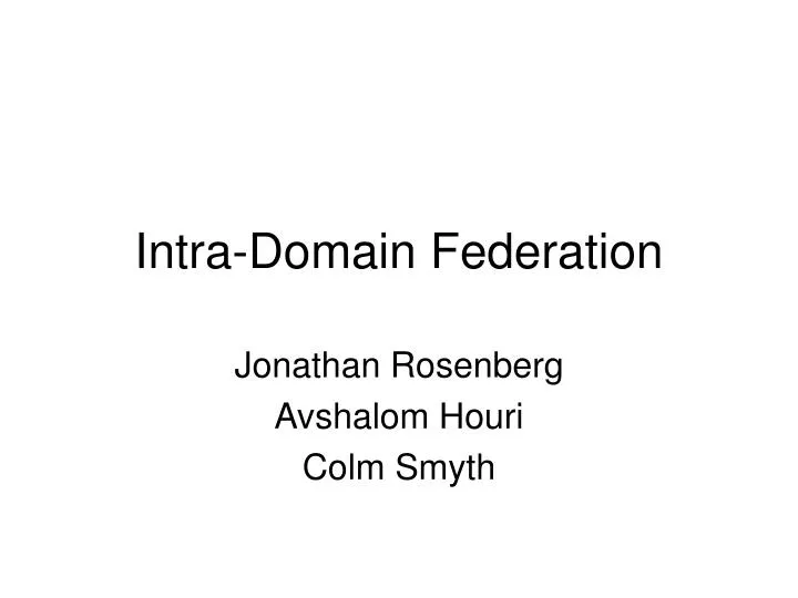 intra domain federation