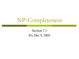 NP-Completeness