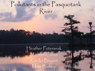 Pollutants in the Pasquotank River