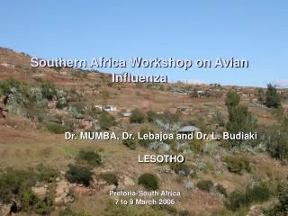 Southern Africa Workshop on Avian Influenza