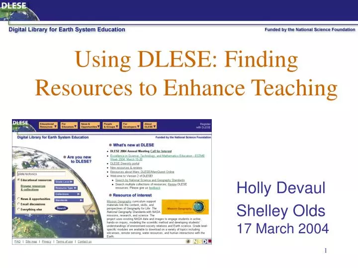 using dlese finding resources to enhance teaching