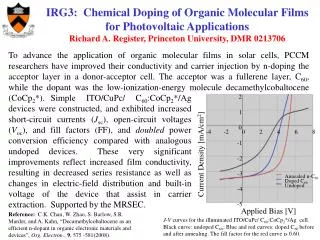 IRG3: Chemical Doping of Organic Molecular Films for Photovoltaic Applications