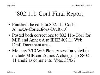 802.11b-Cor1 Final Report