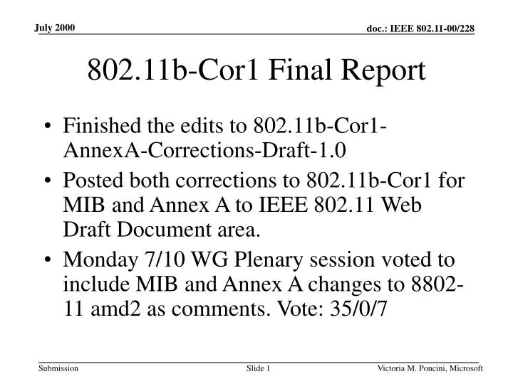 802 11b cor1 final report