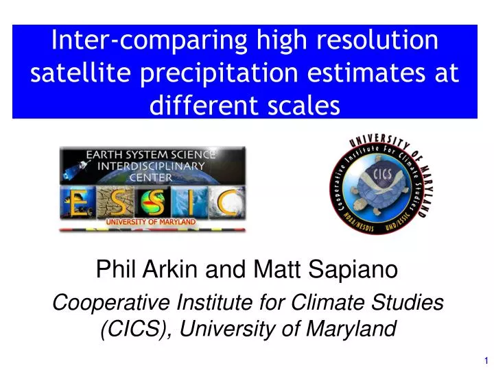 inter comparing high resolution satellite precipitation estimates at different scales