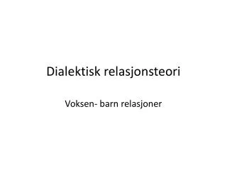 dialektisk relasjonsteori