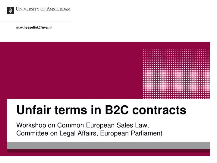 unfair terms in b2c contracts