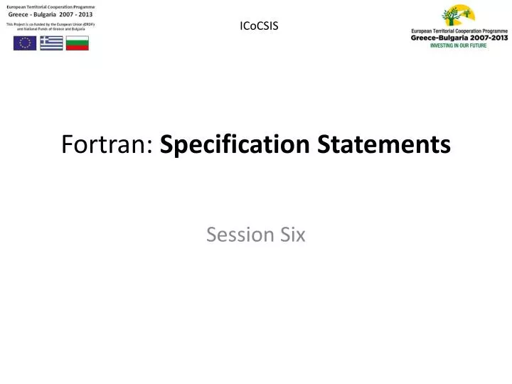 fortran specification statements