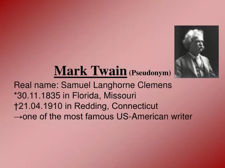 mark twain pseudonym