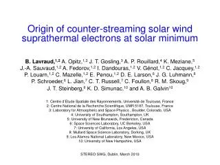 Origin of counter-streaming solar wind suprathermal electrons at solar minimum