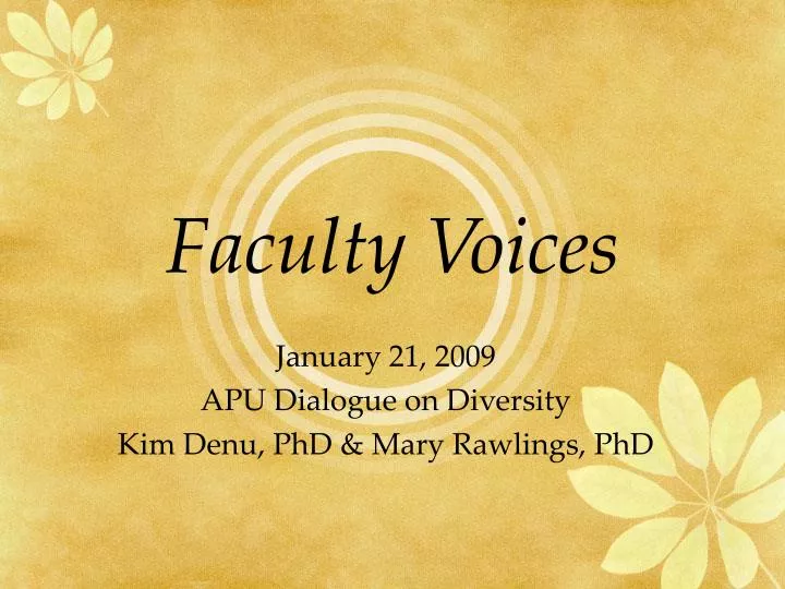 faculty voices