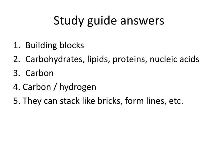study guide answers