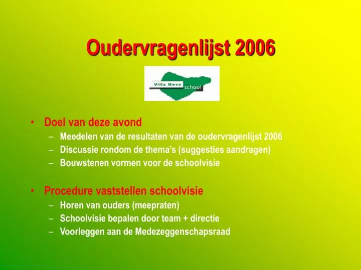 oudervragenlijst 2006