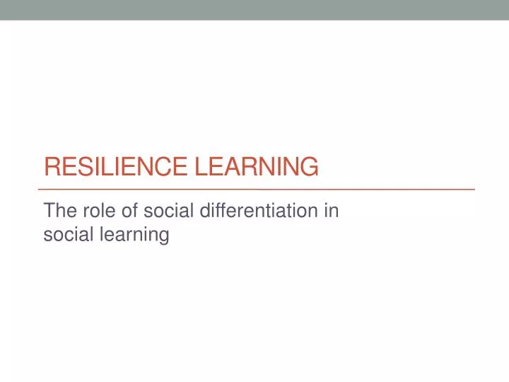 resilience learning