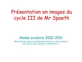pr sentation en images du cycle iii de mr spaeth