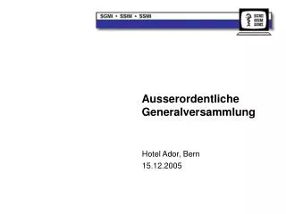 ausserordentliche generalversammlung