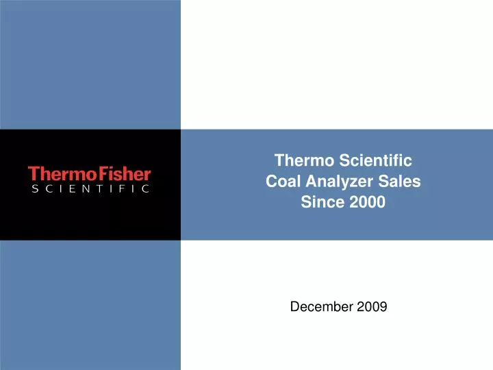 thermo scientific coal analyzer sales since 2000