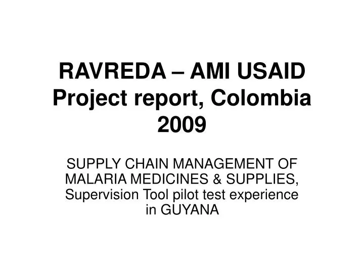 ravreda ami usaid project report colombia 2009