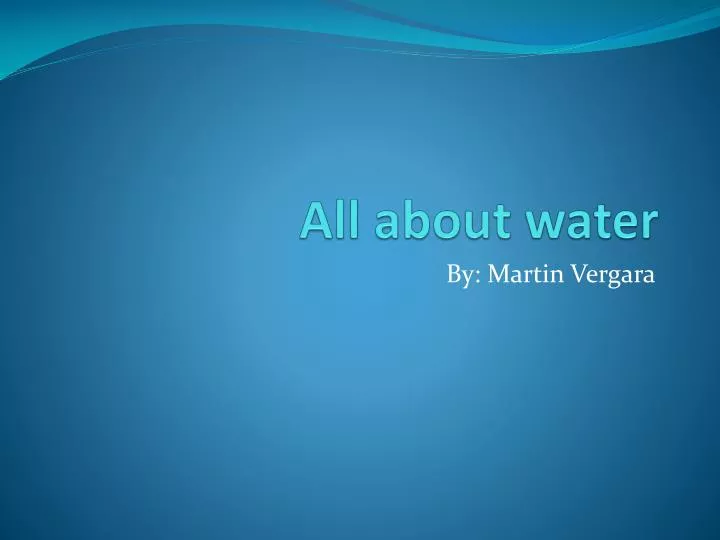 all about water