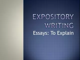 EXpository Writing