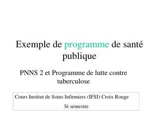 exemple de programme de sant publique